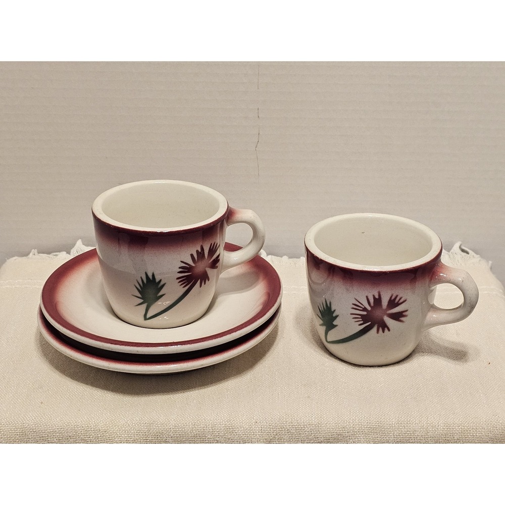 Vintage Wallace Restaurant Ware Coffee Mug Saucer Set Los Angeles California